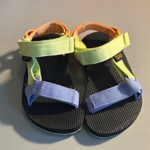 Teva Kids Sandals in Yellow, Orange, and Blue